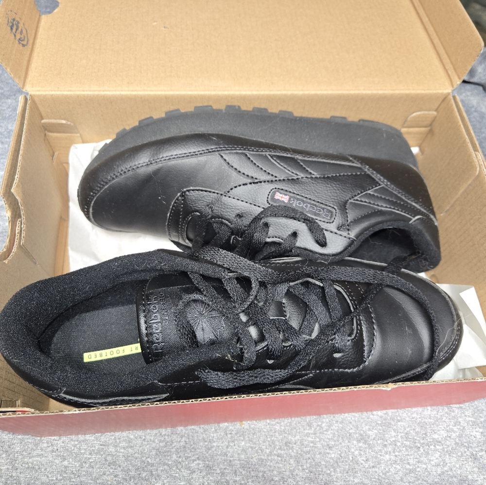 Reebok Women's Black Leather Sneakers